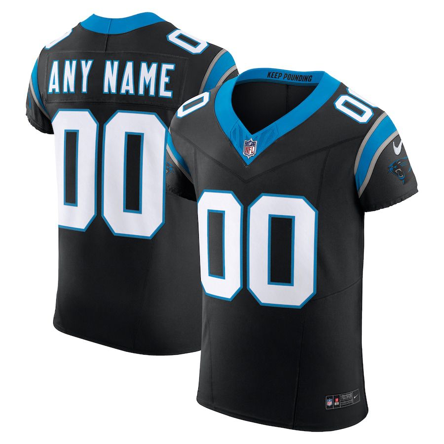 Men Carolina Panthers Nike Black Vapor F.U.S.E. Elite Custom NFL Jersey->customized nfl jersey->Custom Jersey
